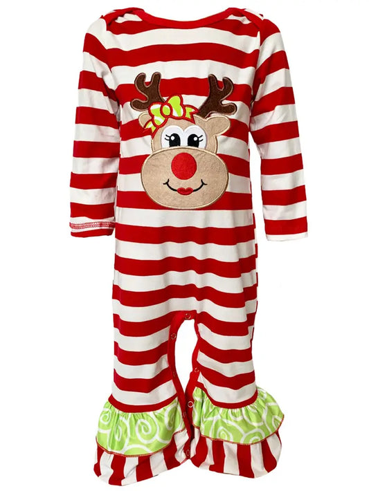 Ruffle Reindeer Romper